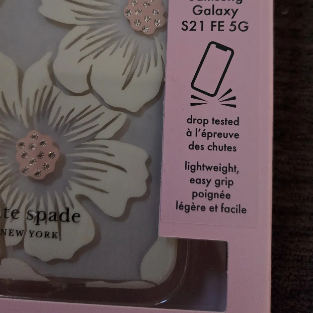 Kate Spade Samsung Galaxy S21‎ FE 5G Defensive Hardshell Case - Hollyhock Floral